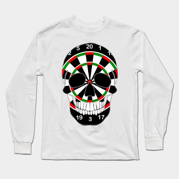 Dartboard Skull Long Sleeve T-Shirt by Nuletto